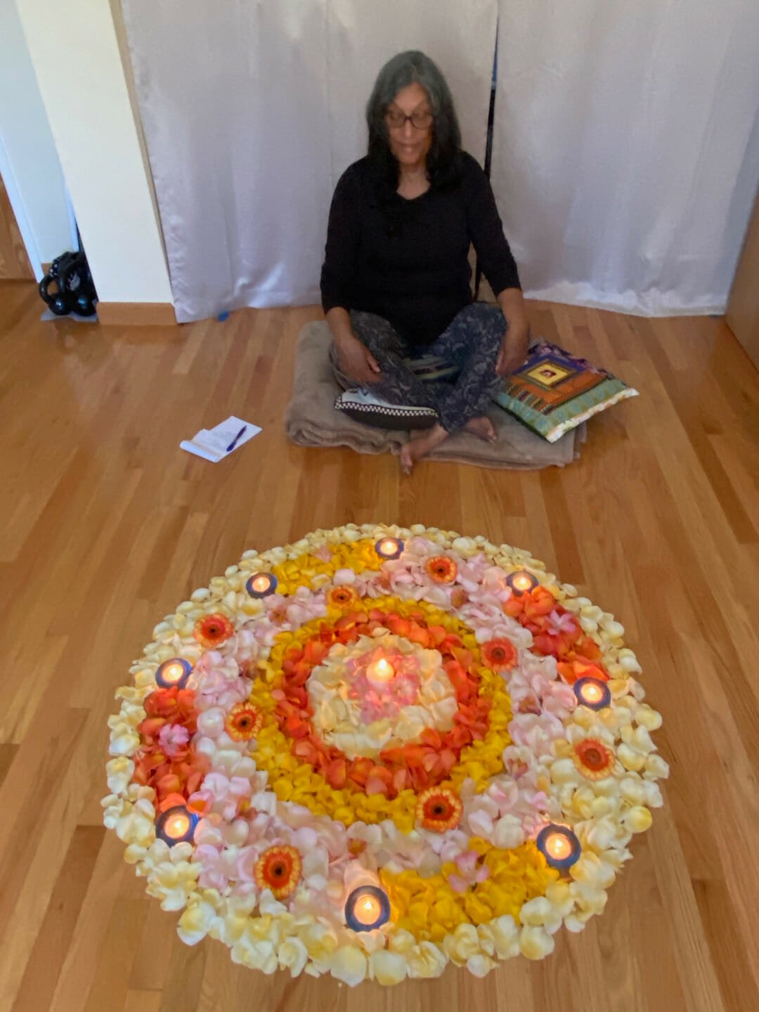 Daissy during a mandala ceremony