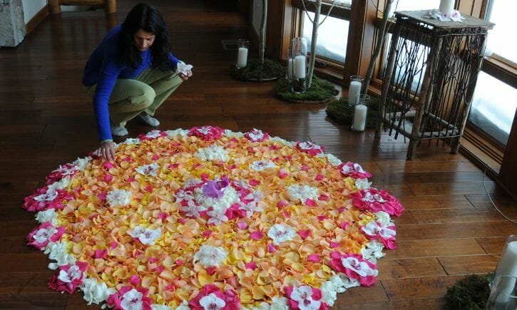 Daissy can officiate your wedding and create a flower mandala for the ceremony.