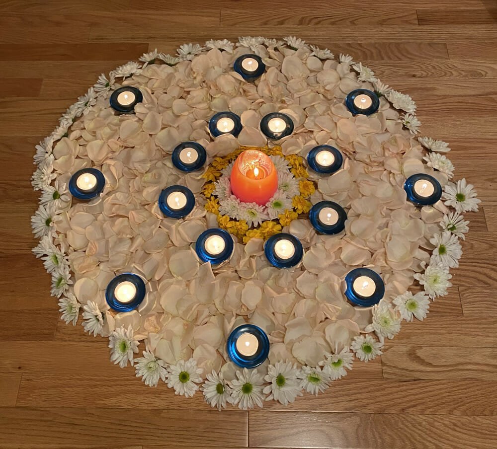 Mandala ceremony for blessing of a new baby. 